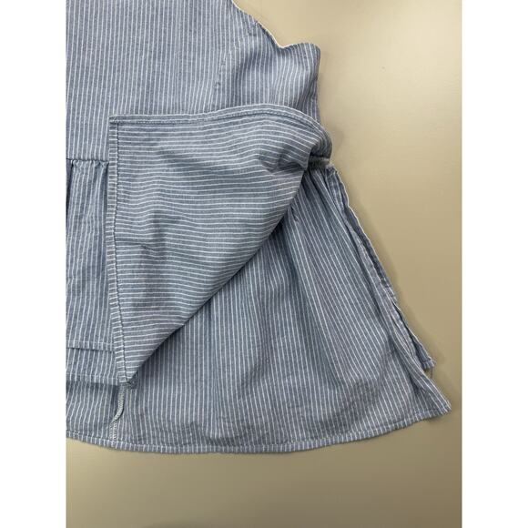 PPLA Womens Peplum Tank Top S Blue White Stripe Open Sides Festival Boho Beachy - Picture 4 of 10